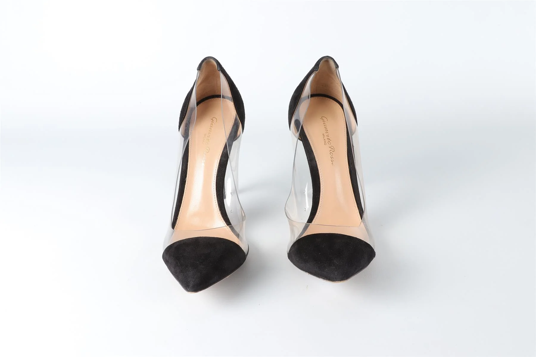 GIANVITO ROSSI BLACK PVC AND SUEDE PUMPS EU 38.5 UK 5.5 US 8.5 - Image 3