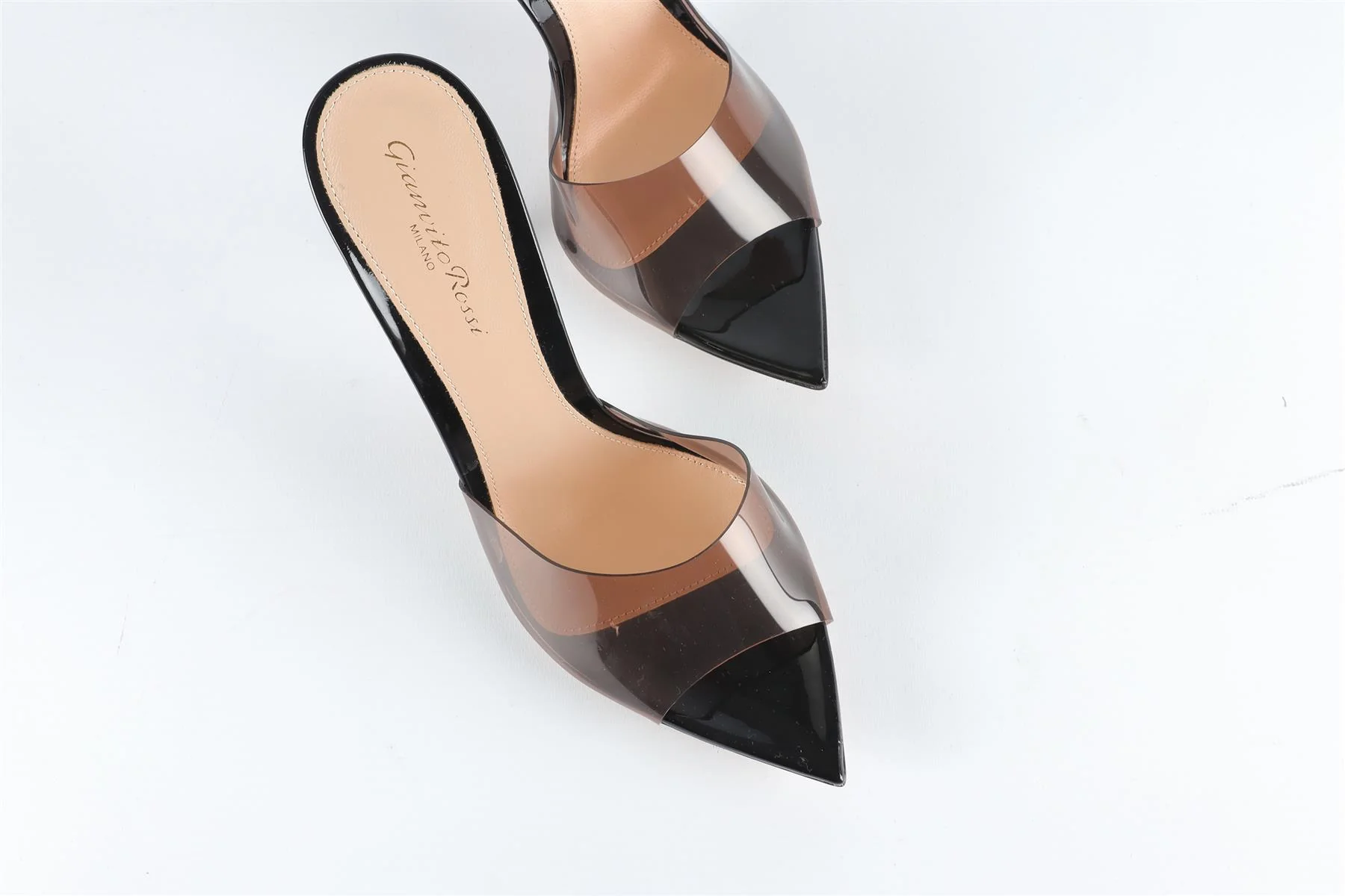 GIANVITO ROSSI BLACK PVC MULES EU 38 UK 5 - Image 4