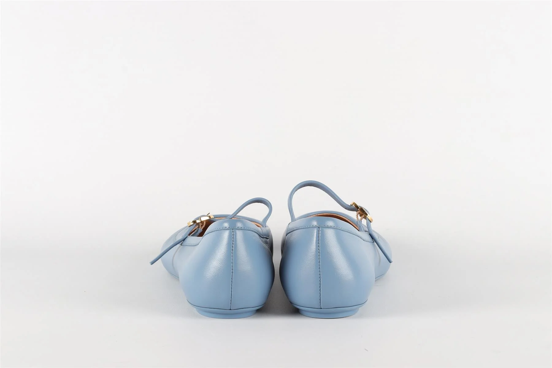 GIANVITO ROSSI BLUE LEATHER BALLET FLATS EU 37.5 UK 4.5 US 7.5 - Image 5