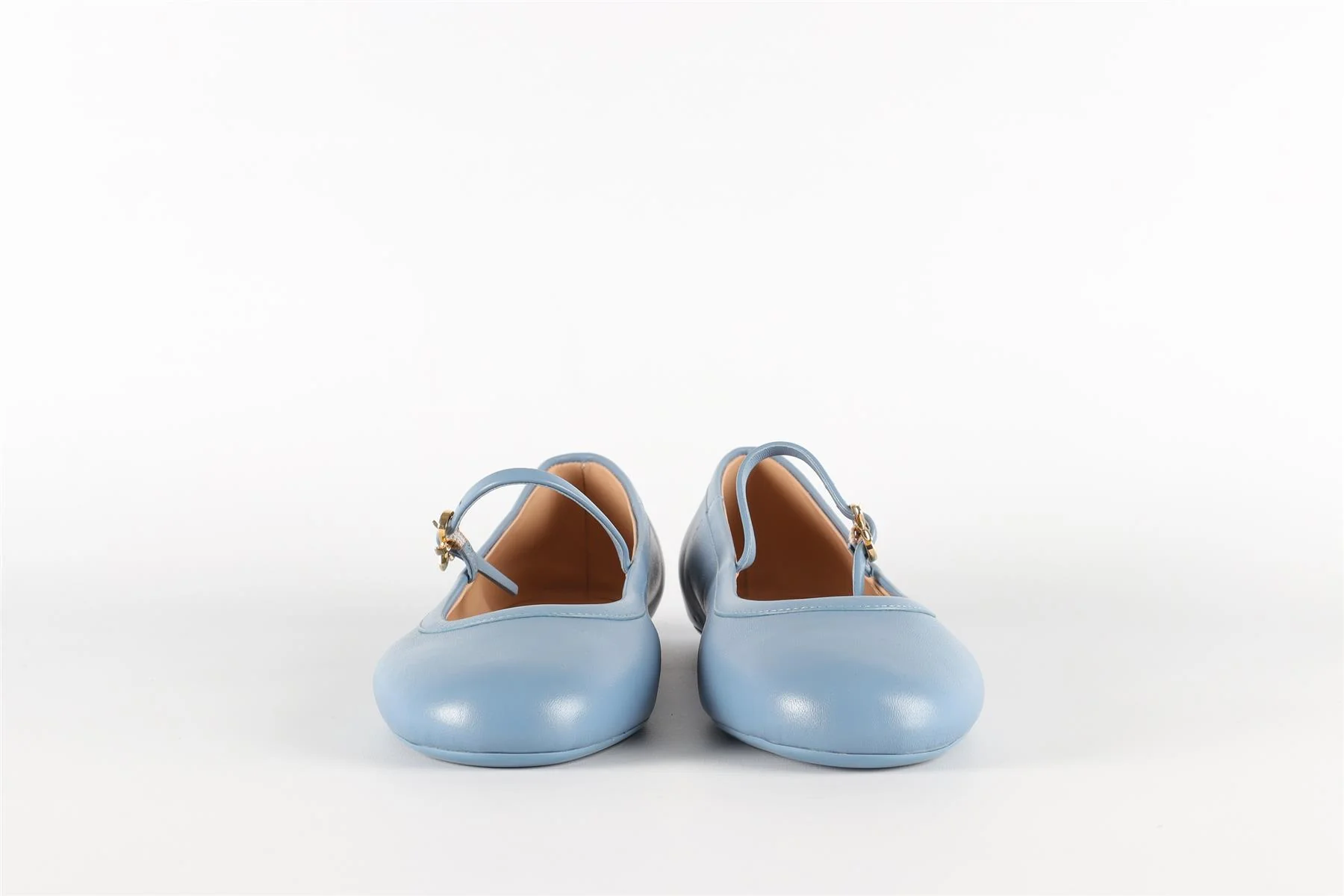 GIANVITO ROSSI BLUE LEATHER BALLET FLATS EU 38 UK 5 US 8 - Image 3
