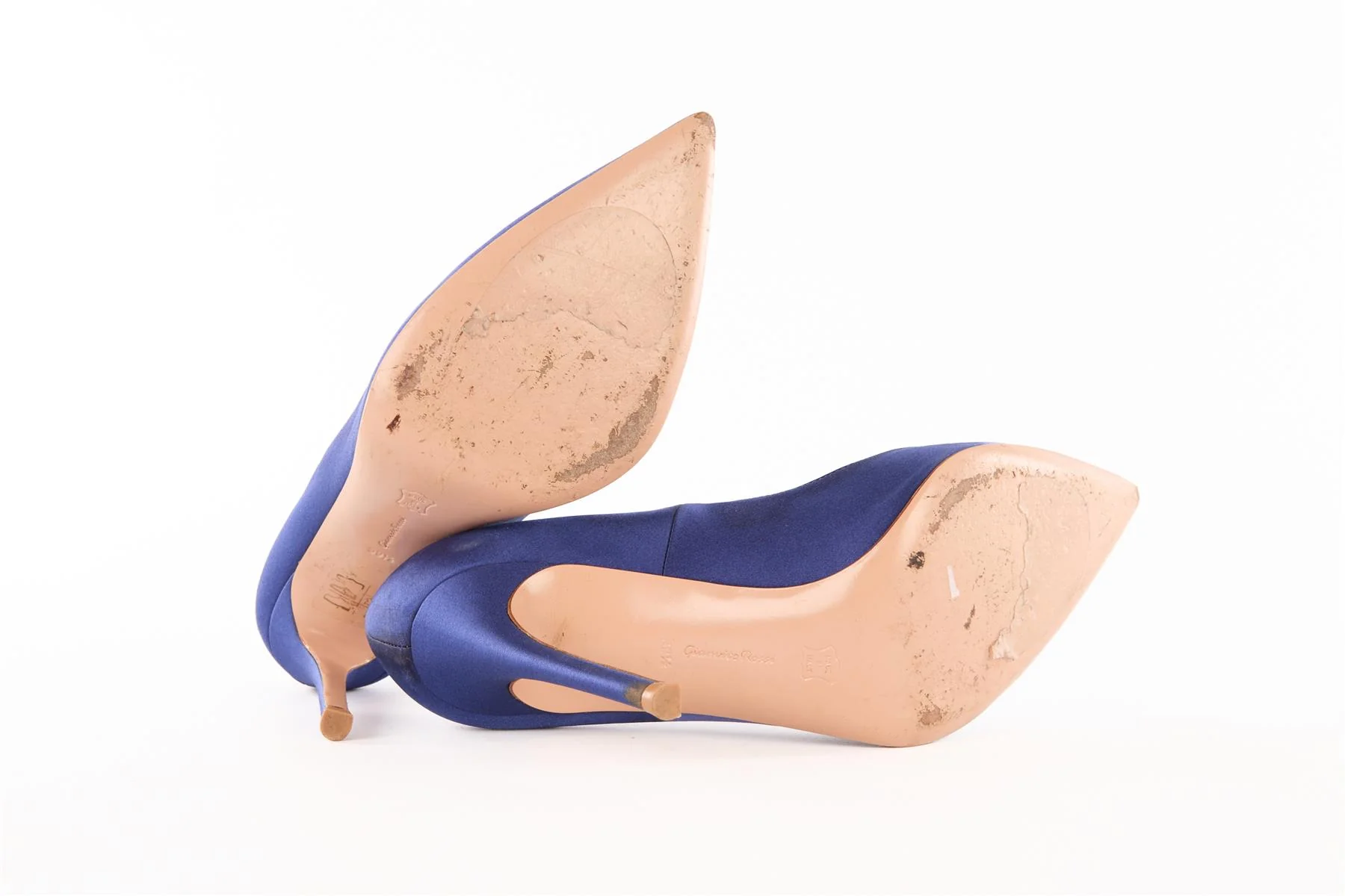 GIANVITO ROSSI BLUE SATIN PUMPS EU 39.5 UK 6.5 US 9.5 - Image 6