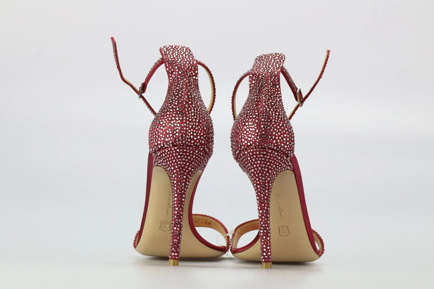 GIANVITO ROSSI CRYSTAL EMBELLISHED SATIN SANDALS EU 38 UK 5 US 8 - Image 4