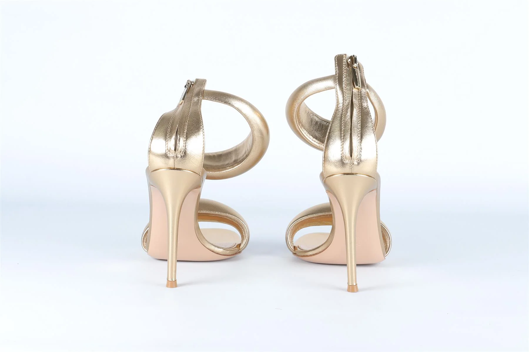 GIANVITO ROSSI GOLD LEATHER SANDALS EU 37.5 UK 4.5 US 7.5 - Image 5