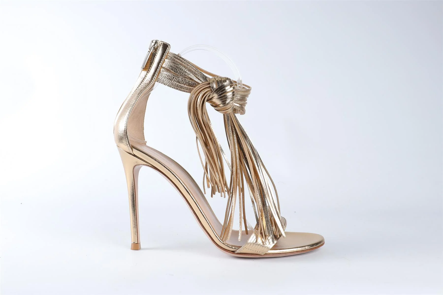 GIANVITO ROSSI GOLD LEATHER SANDALS EU 37.5 UK 4.5 US 7.5 - Image 2