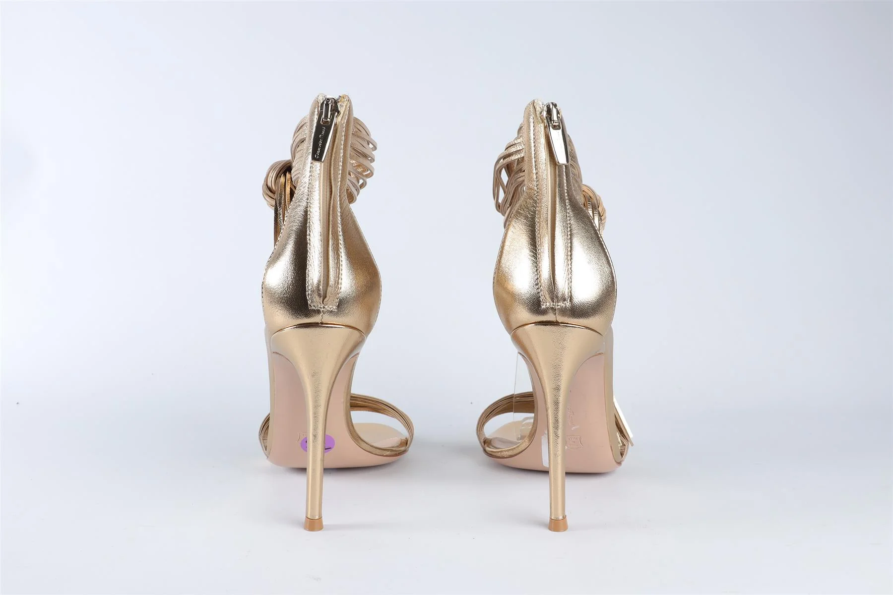 GIANVITO ROSSI GOLD LEATHER SANDALS EU 37.5 UK 4.5 US 7.5 - Image 5