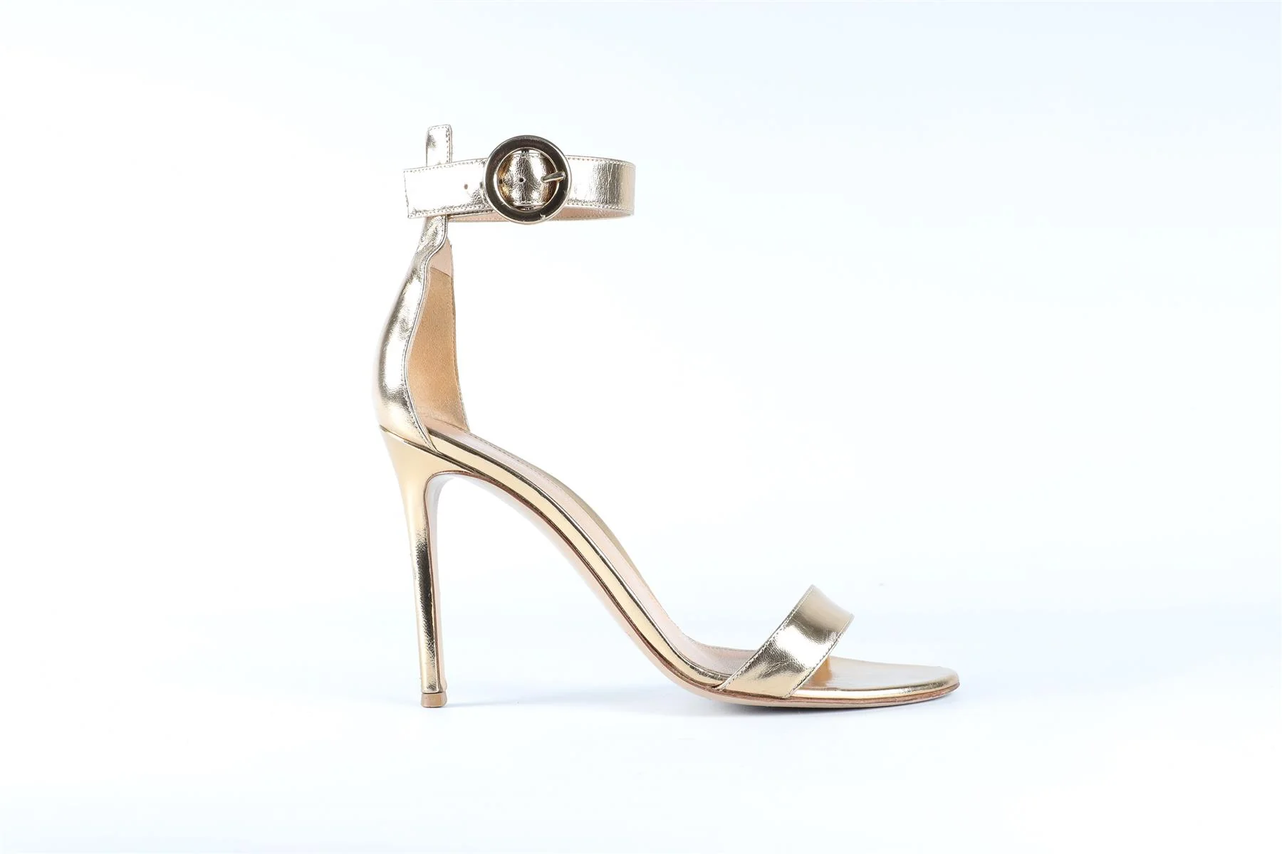 GIANVITO ROSSI GOLD LEATHER SANDALS EU 38.5 UK 5.5 US 8.5 - Image 2