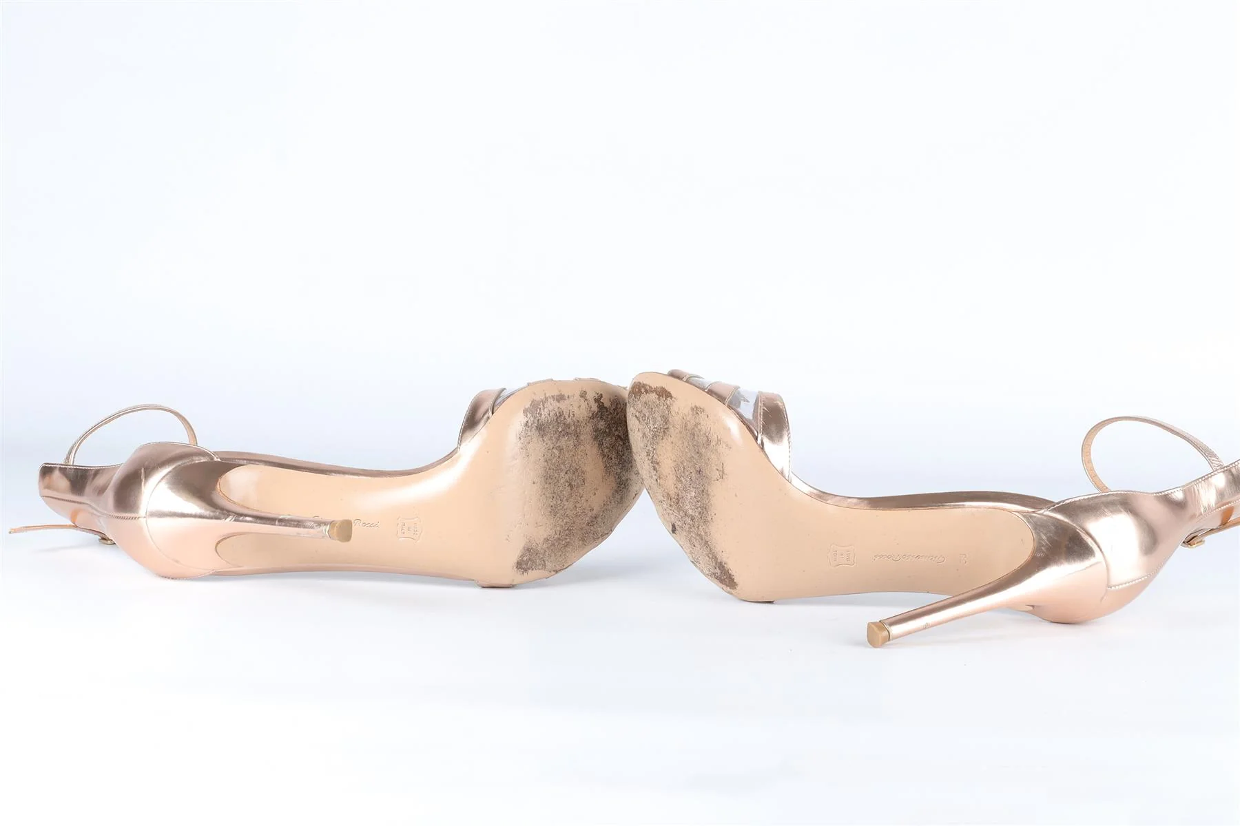 GIANVITO ROSSI GOLD LEATHER SANDALS EU 38 UK 5 US 8 - Image 6