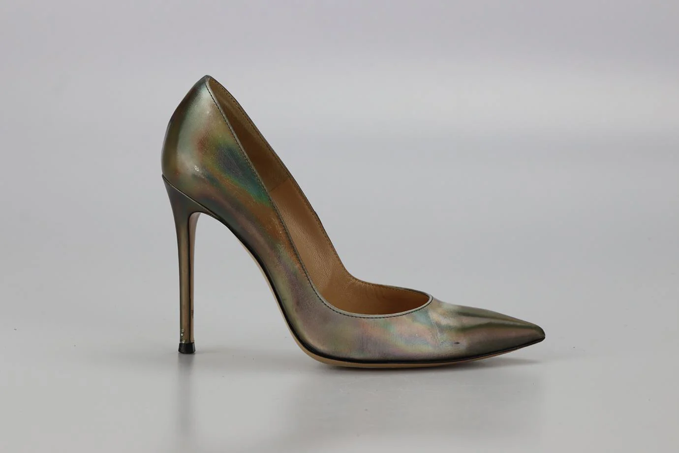 GIANVITO ROSSI IRIDESCENT LEATHER PUMPS EU 37 UK 4 US 7 - Image 2