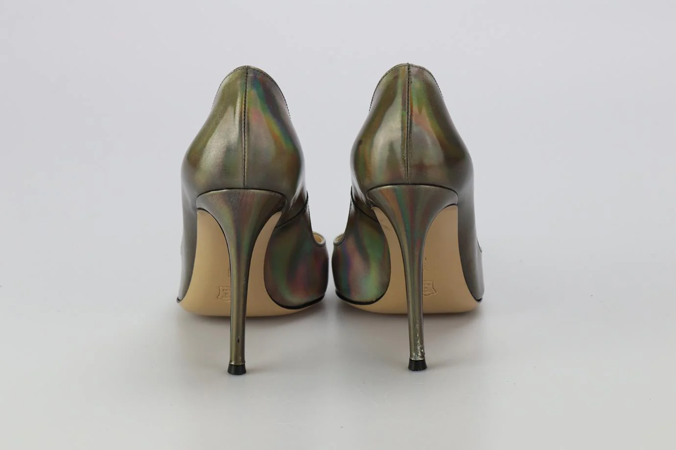 GIANVITO ROSSI IRIDESCENT LEATHER PUMPS EU 37 UK 4 US 7 - Image 4