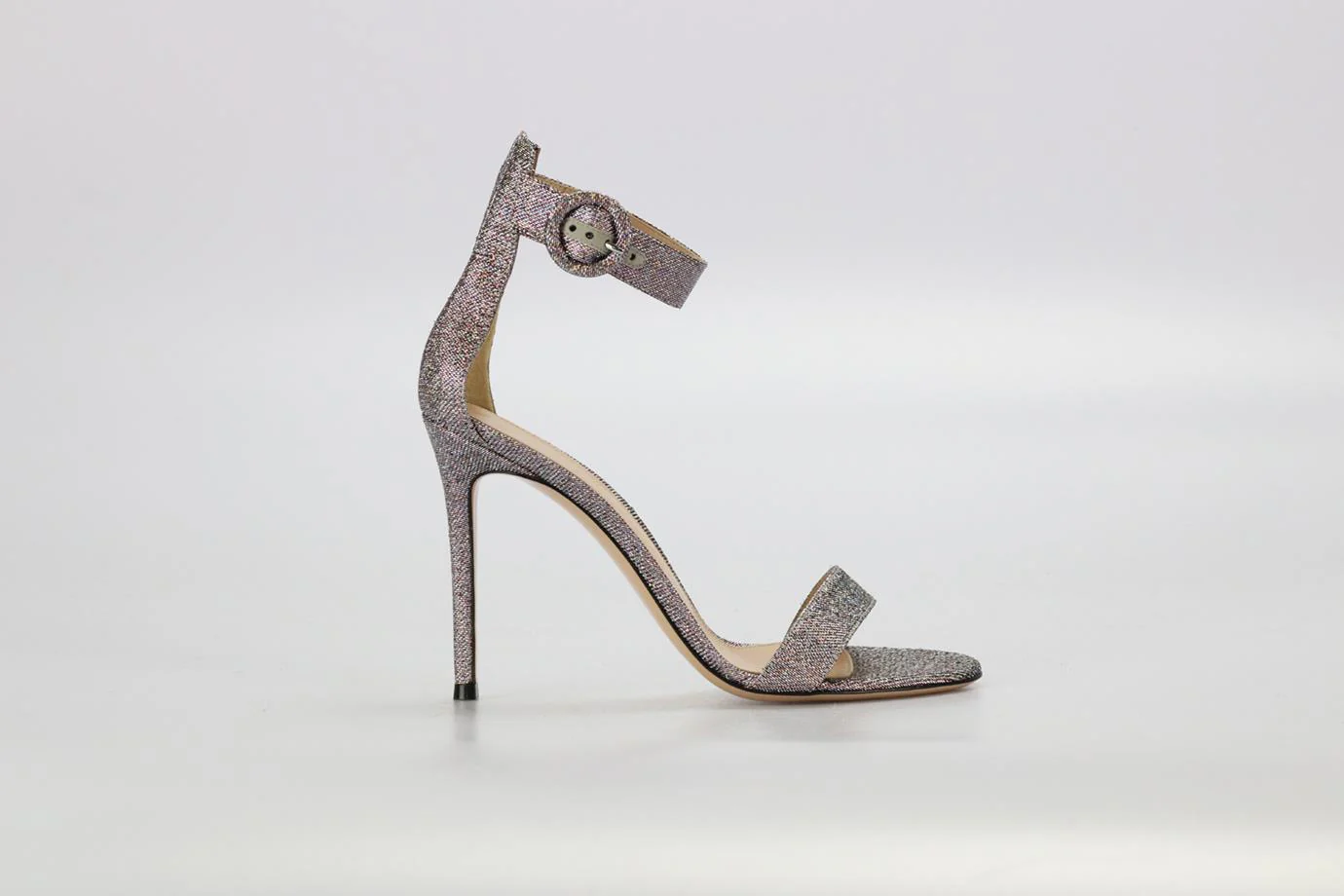 GIANVITO ROSSI LAME AND LEATHER HEELS EU 38.5 UK 5.5 US 8.5 - Image 2