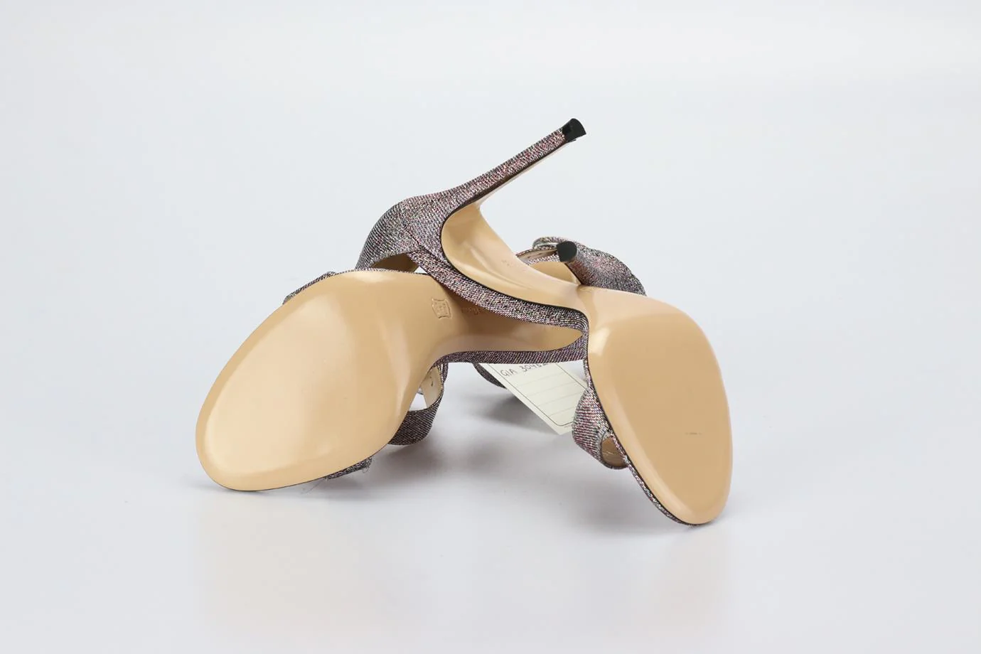 GIANVITO ROSSI LAME AND LEATHER HEELS EU 38.5 UK 5.5 US 8.5 - Image 5