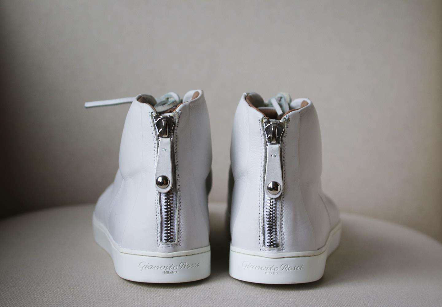 GIANVITO ROSSI LEATHER HIGH TOP SNEAKERS EU 42 UK 8 US 9 - Image 5