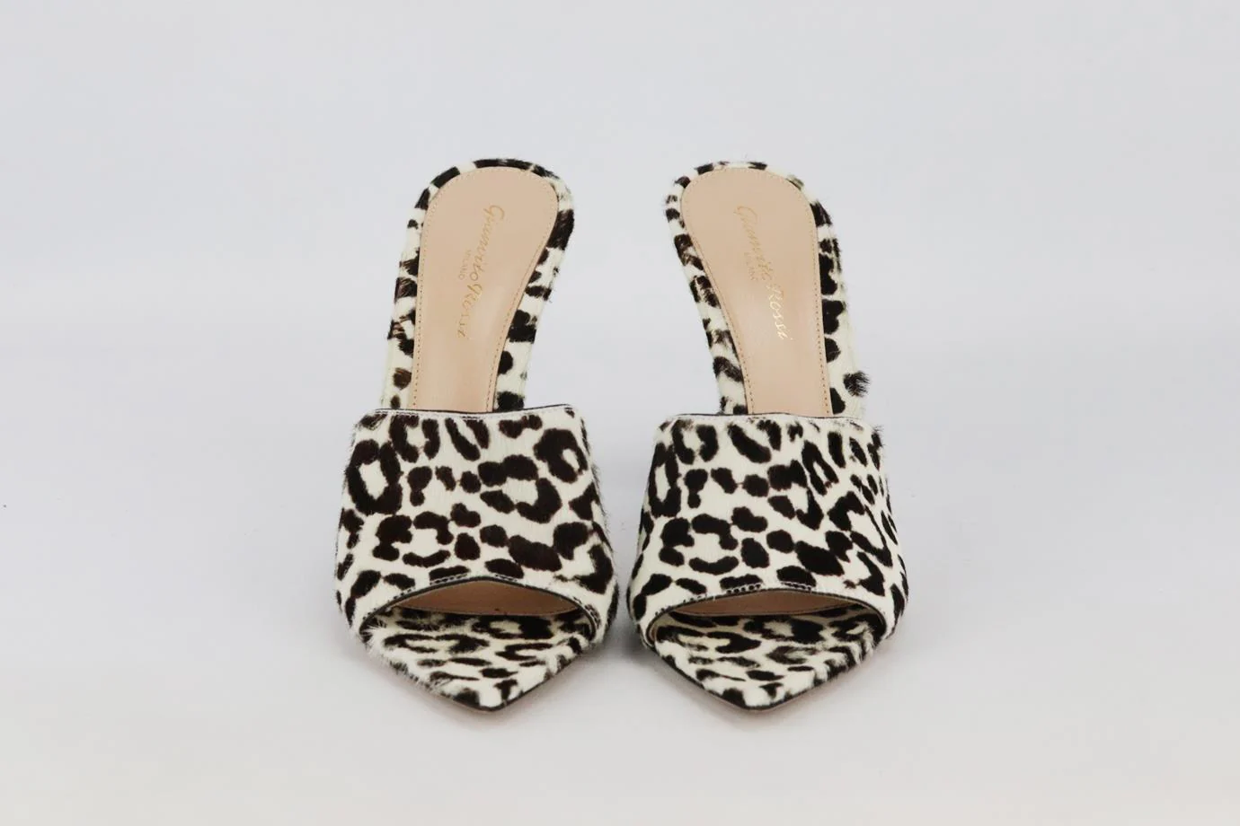 GIANVITO ROSSI LEOPARD PRINT CALF HAIR MULES EU 38 UK 5 US 8 - Image 3