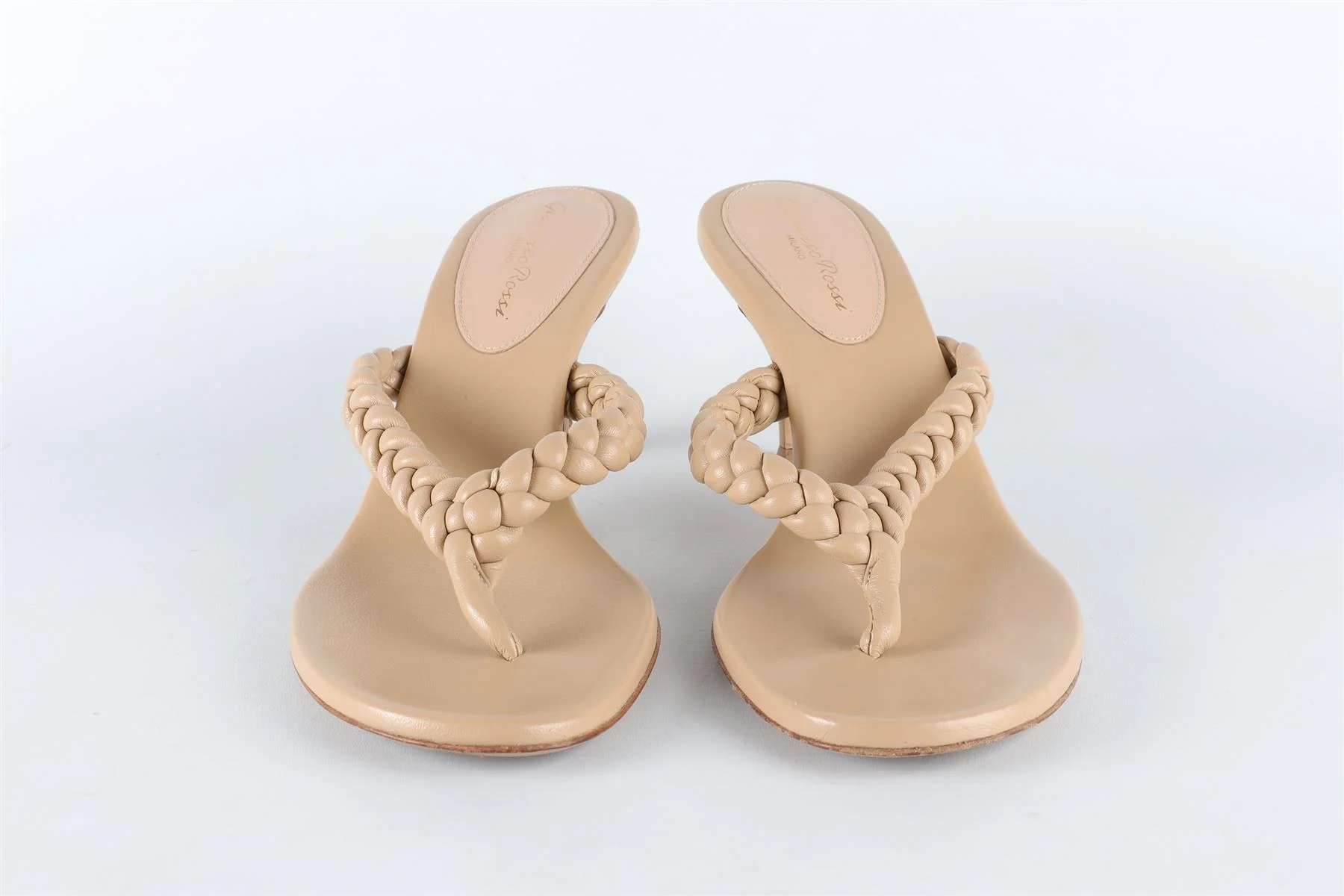 GIANVITO ROSSI NUDE LEATHER THONG SANDALS EU 39.5 UK 6.5 US 9.5 - Image 3