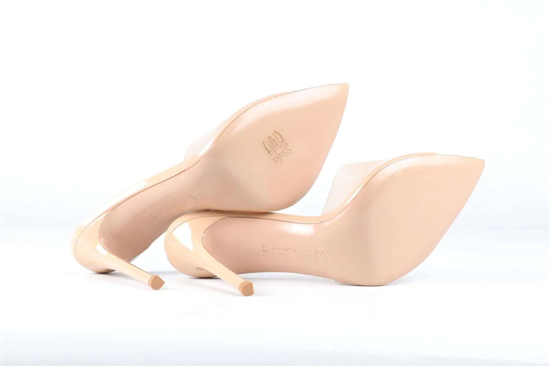 GIANVITO ROSSI NUDE PVC AND PATENT LEATHER MULES EU 40 UK 7 US 10 - Image 6