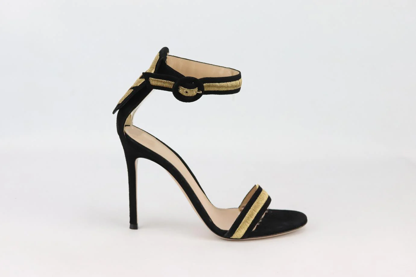 GIANVITO ROSSI POROFINO EMBROIDERED SUEDE SANDALS EU 38 UK 5 US 8 - Image 2