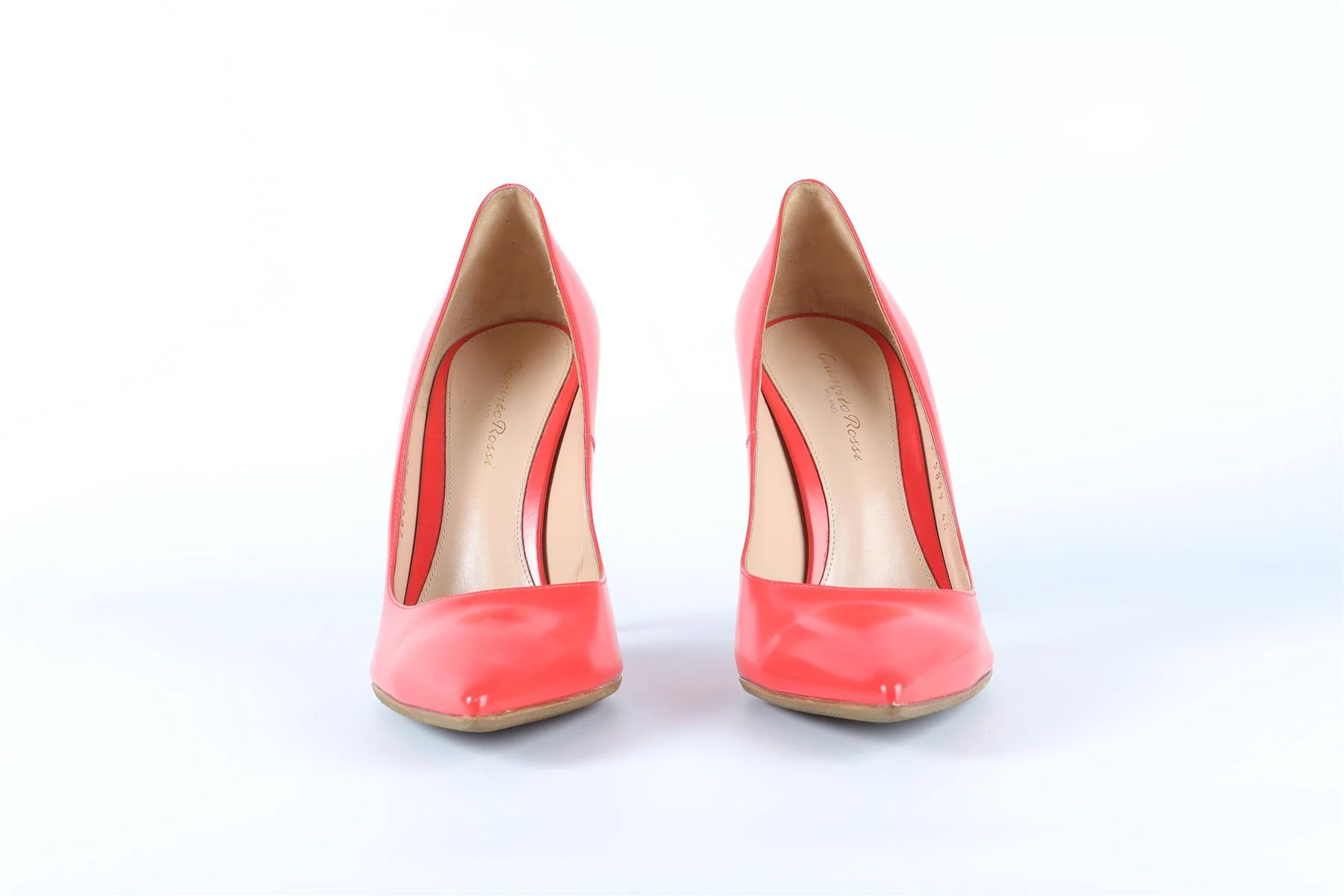 GIANVITO ROSSI RED LEATHER PUMPS EU 40, UK 7, US 10 - Image 3