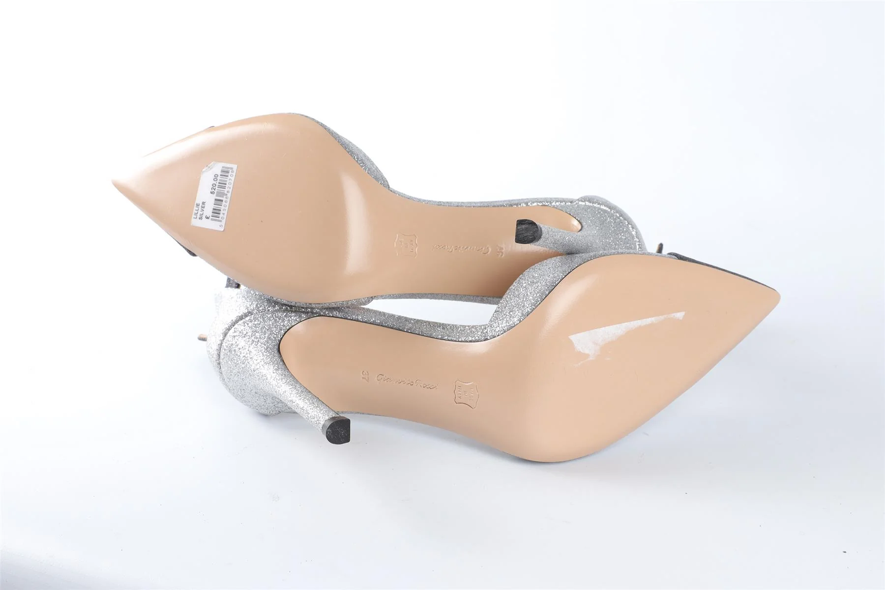GIANVITO ROSSI SILVER GLITTER PUMPS EU 37 UK 4 US 7 - Image 6