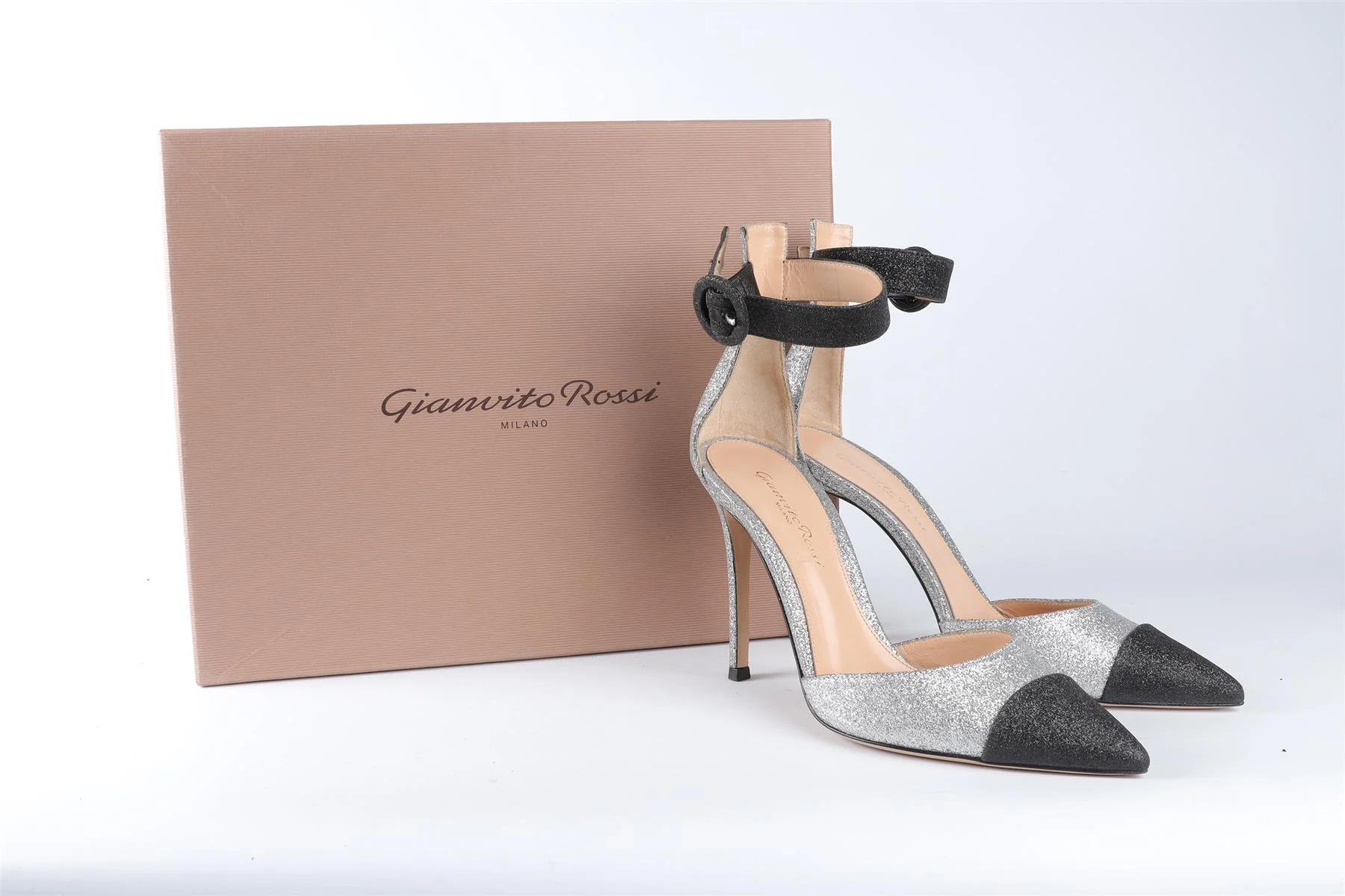 GIANVITO ROSSI SILVER GLITTER PUMPS EU 37 UK 4 US 7 - Image 7