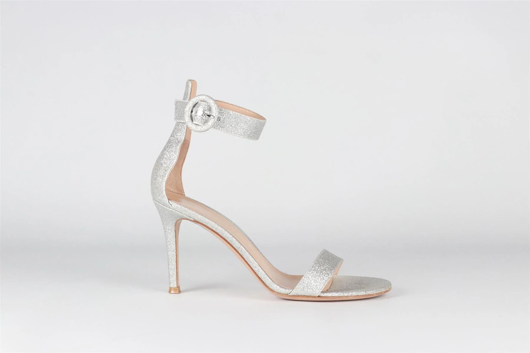 GIANVITO ROSSI SILVER GLITTER SANDALS EU 37 UK 4 US 7 - Image 2