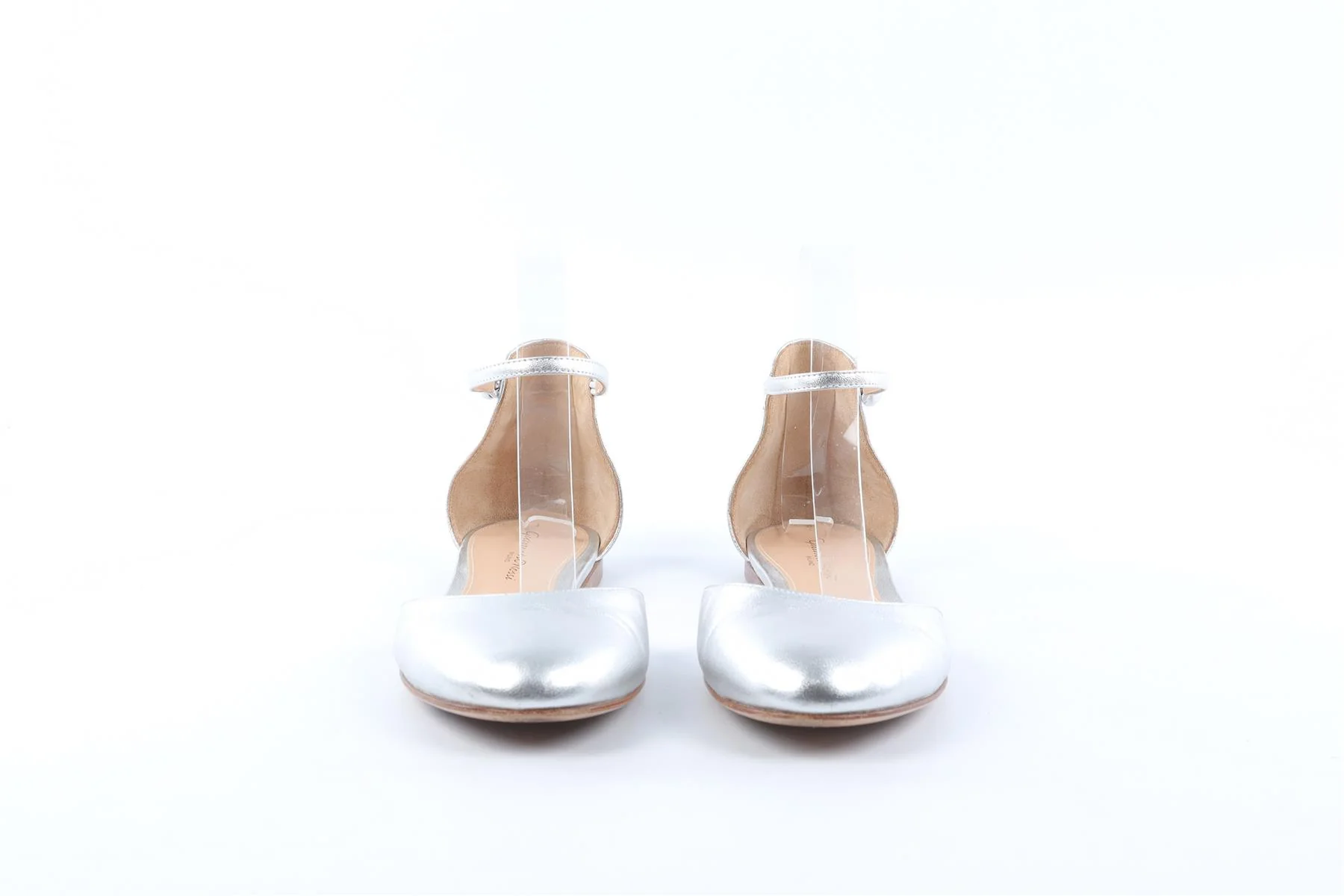 GIANVITO ROSSI SILVER LEATHER FLATS EU 37.5 UK 4.5 US 7.5 - Image 4