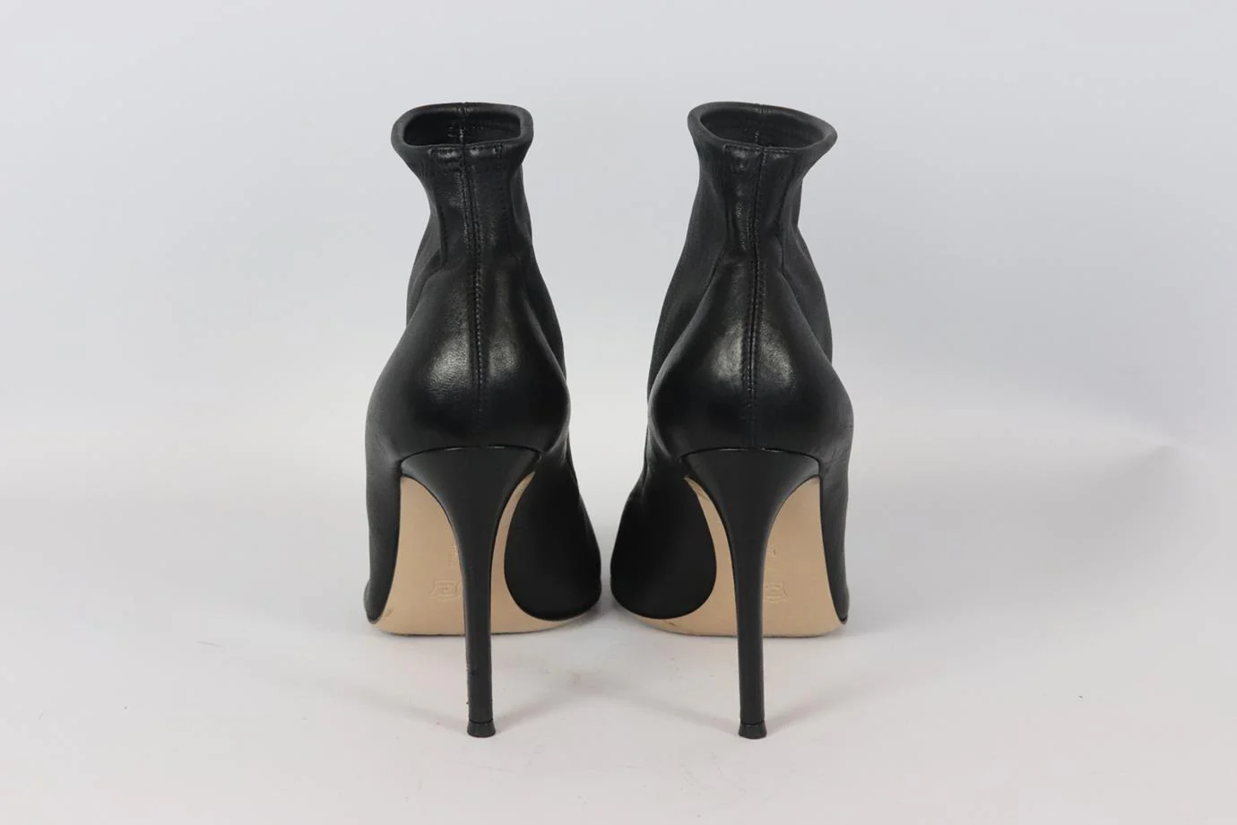 GIANVITO ROSSI STRETCH LEATHER PEEP TOE ANKLE BOOTS EU 38.5 UK 5.5 US 8.5 - Image 4