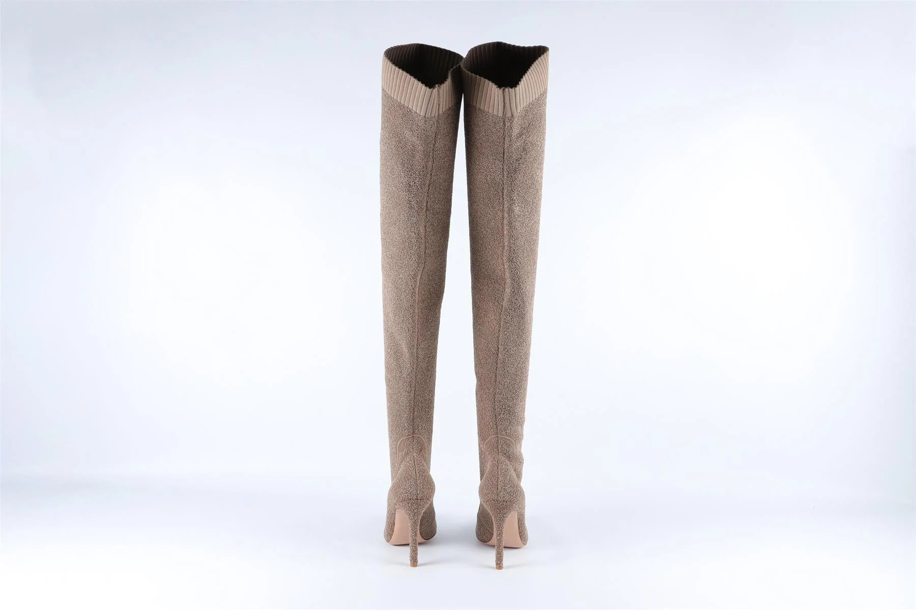 GIANVITO ROSSI TAN KNIT OVER THE KNEE BOOTS EU 38 UK 5 US 8 - Image 5