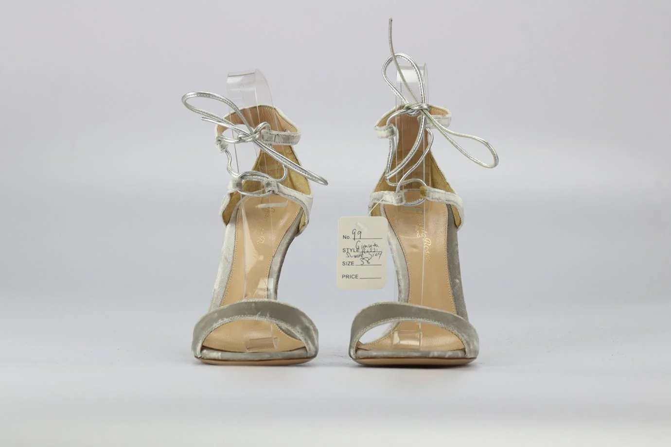 GIANVITO ROSSI TIE FRONT VELVET SANDALS EU 38 UK 5 US 8 - Image 3