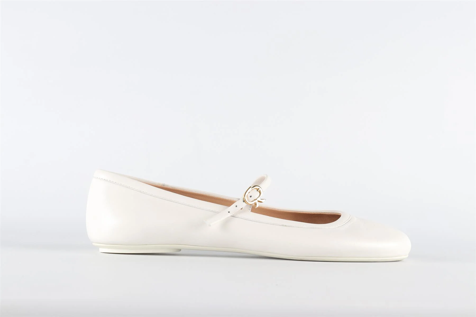 GIANVITO ROSSI WHITE LEATHER BALLET FLATS EU 38 UK 5 US 8 - Image 2