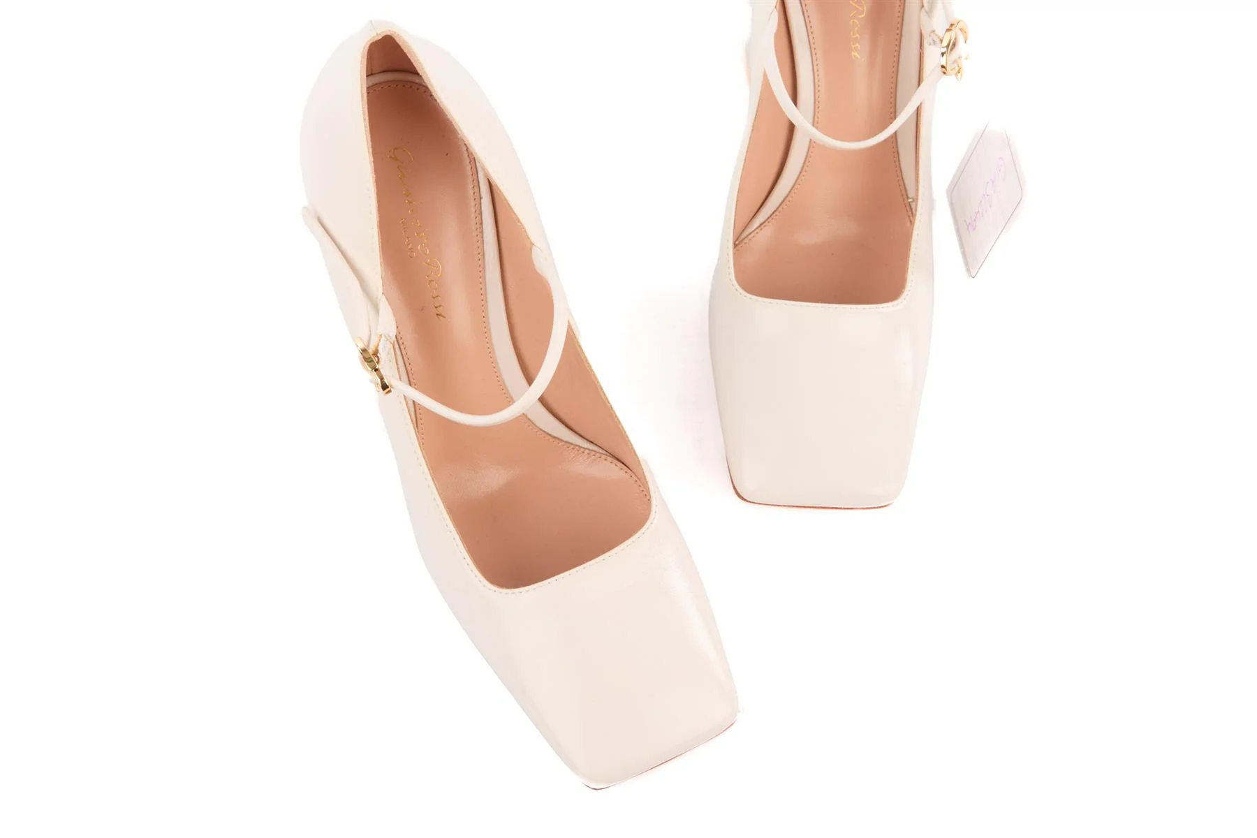 GIANVITO ROSSI WHITE LEATHER PUMPS EU 37 UK 4 US 7 - Image 4