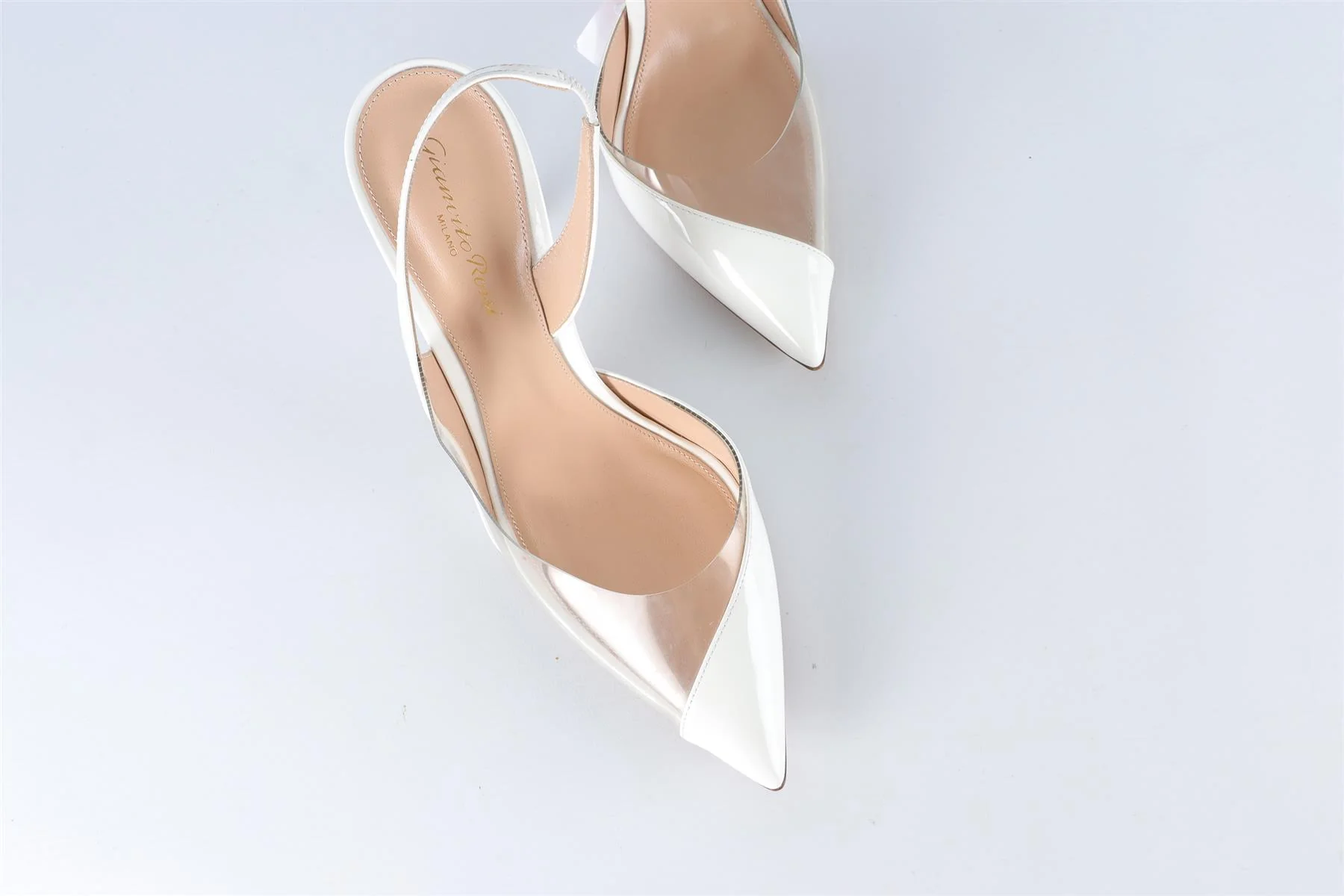 GIANVITO ROSSI WHITE PATENT LEATHER SLINGBACK PUMPS EU 40 UK 7 US 10 - Image 4