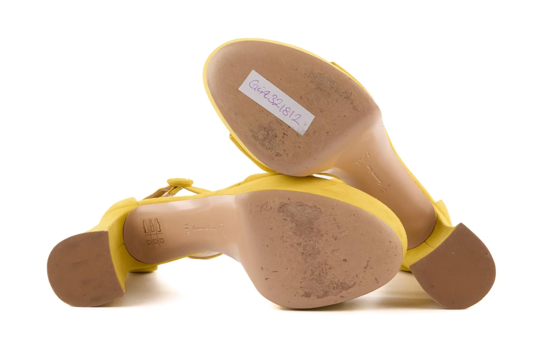 GIANVITO ROSSI YELLOW SUEDE PLATFORM SANDALS EU 39.5 UK 6.5 US 9.5 - Image 6