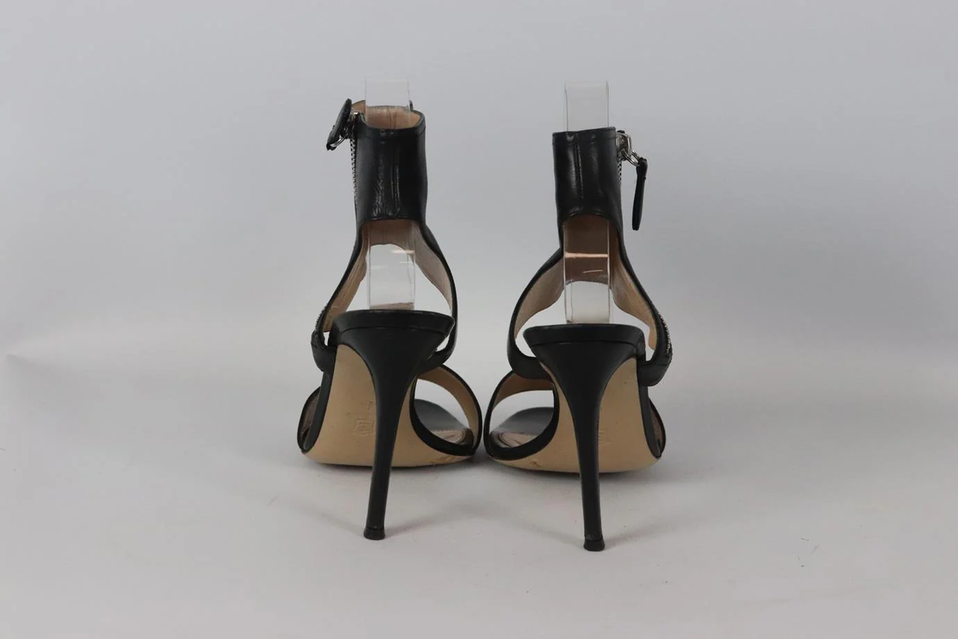 GIANVITO ROSSI ZIP DETAILED LEATHER SANDALS EU 38.5 UK 5.5 US 8.5 - Image 4