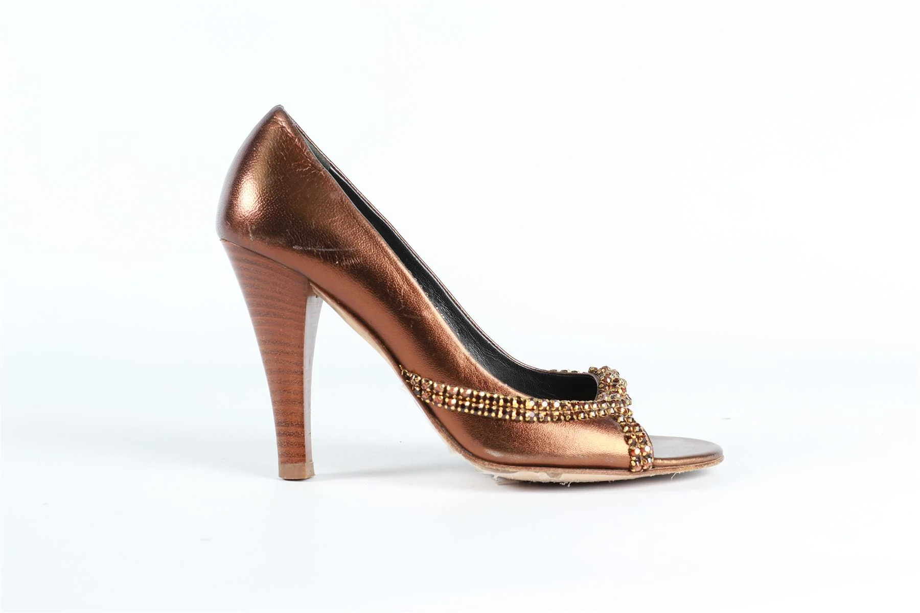 GINA BRONZE LEATHER PUMPS - Image 2