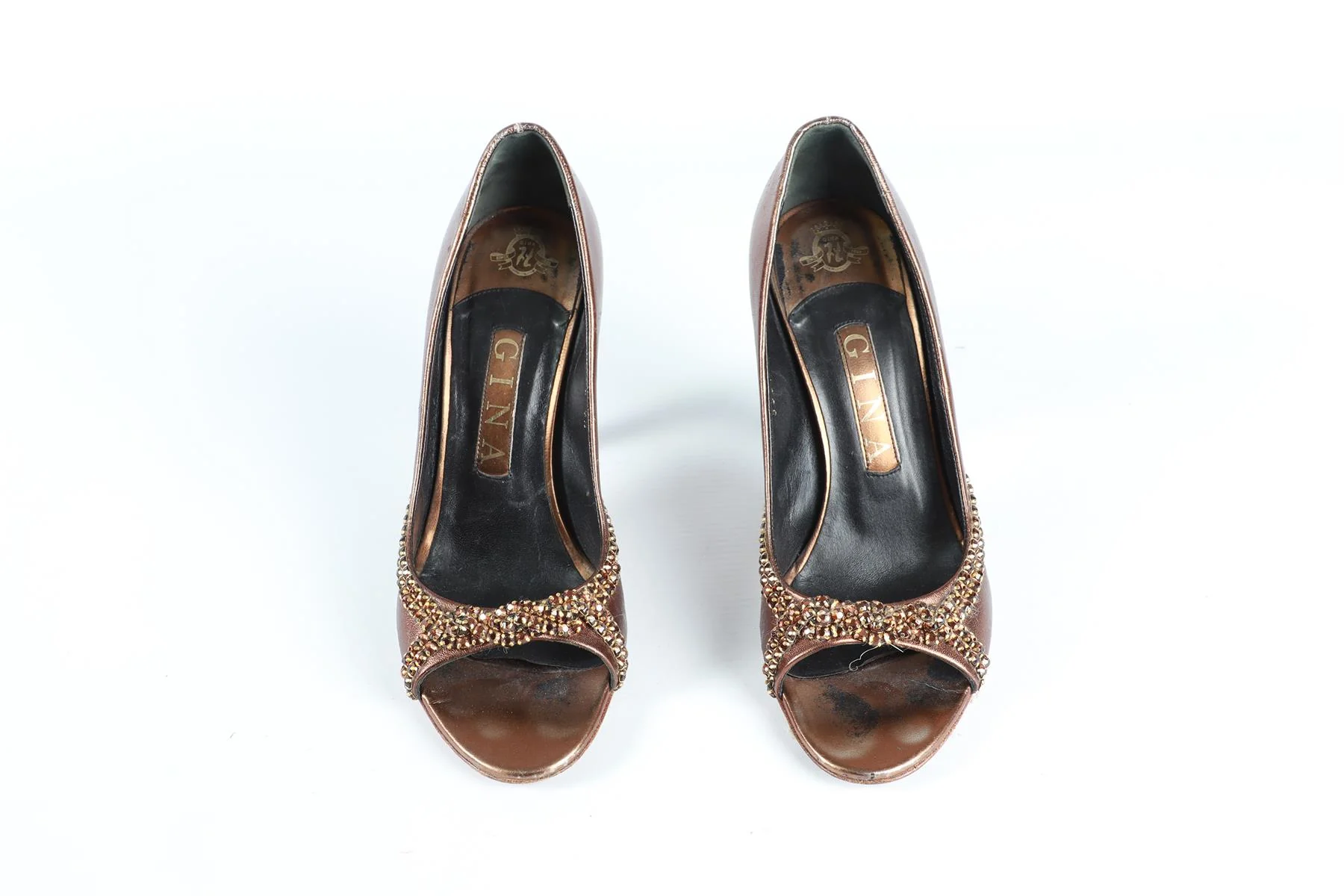 GINA BRONZE LEATHER PUMPS - Image 3