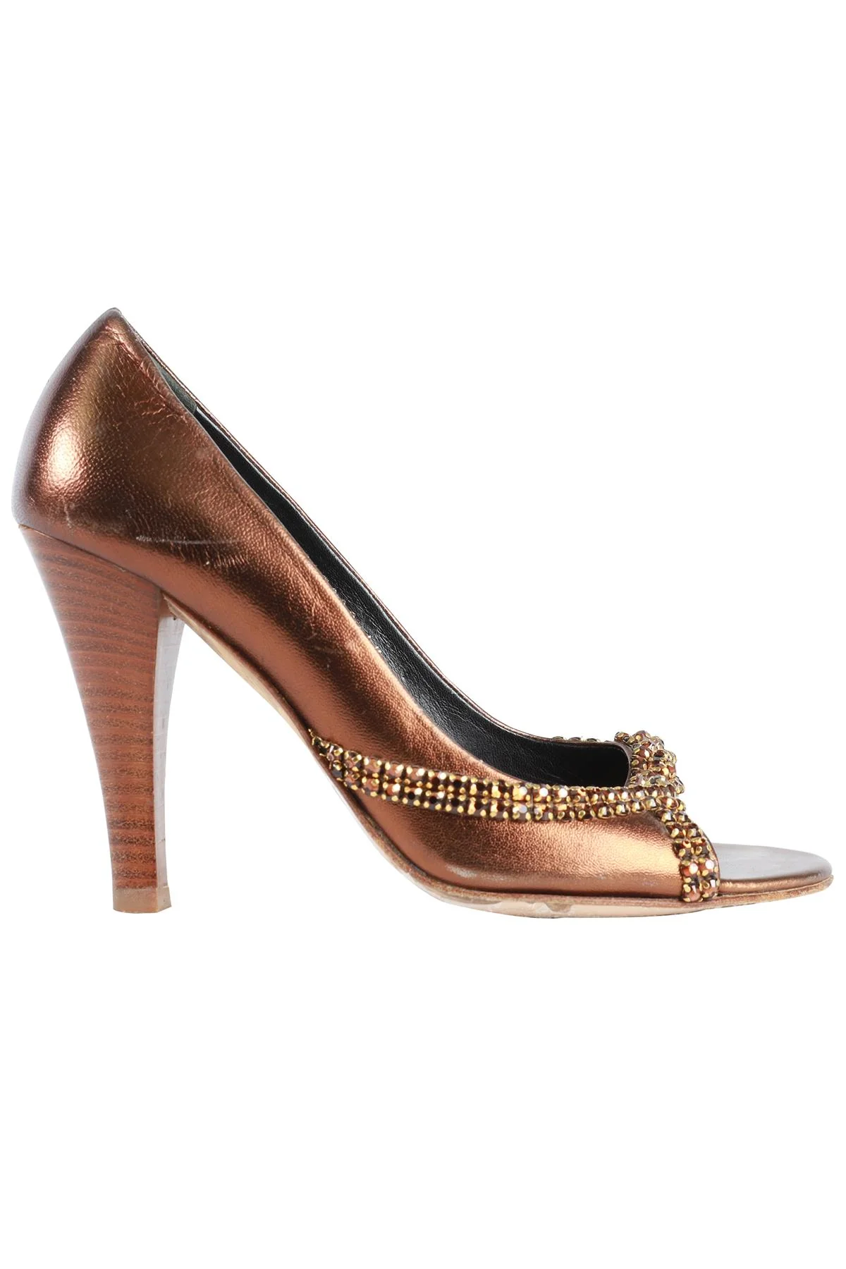 GINA BRONZE LEATHER PUMPS - Image 7