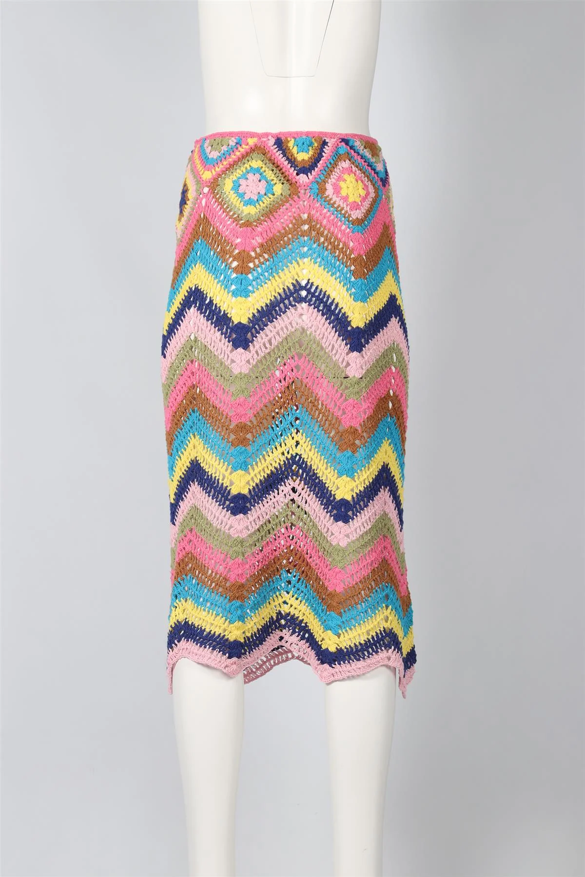 GINIE ET LOLOTTE MULTICOLOURED CROCHET MIDI SKIRT ONE SIZE - Image 4