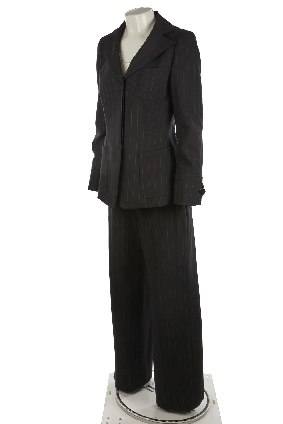 GIORGIO ARMANI BLACK VINTAGE WOOL PANT SUIT UK 8 - Image 3