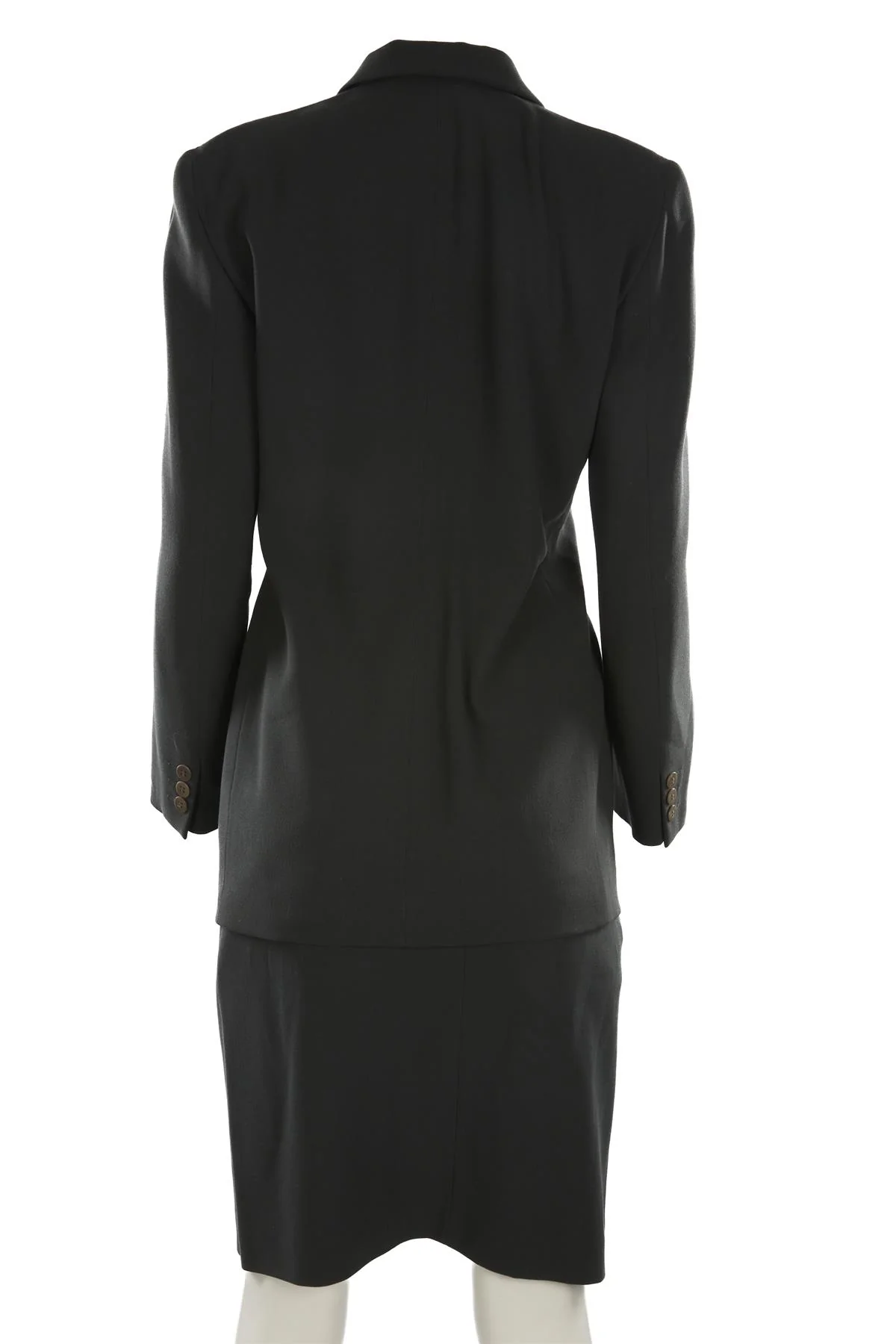 GIORGIO ARMANI GREEN VINTAGE WOOL SKIRT SUIT IT 40 UK 8 - Image 4