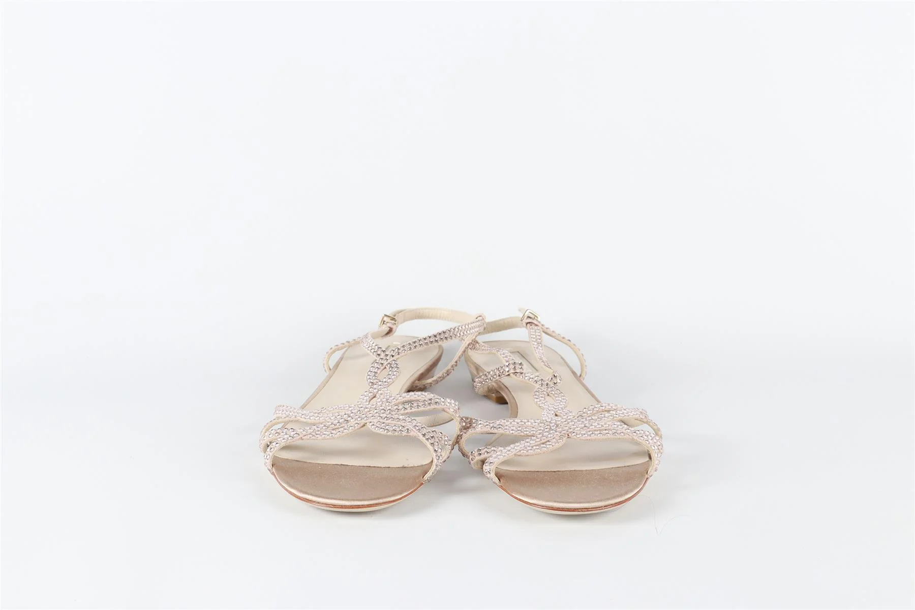 GIORGIO ARMANI SILVER CRYSTAL AND SATIN SANDALS EU 37 UK 4 US 7 - Image 3