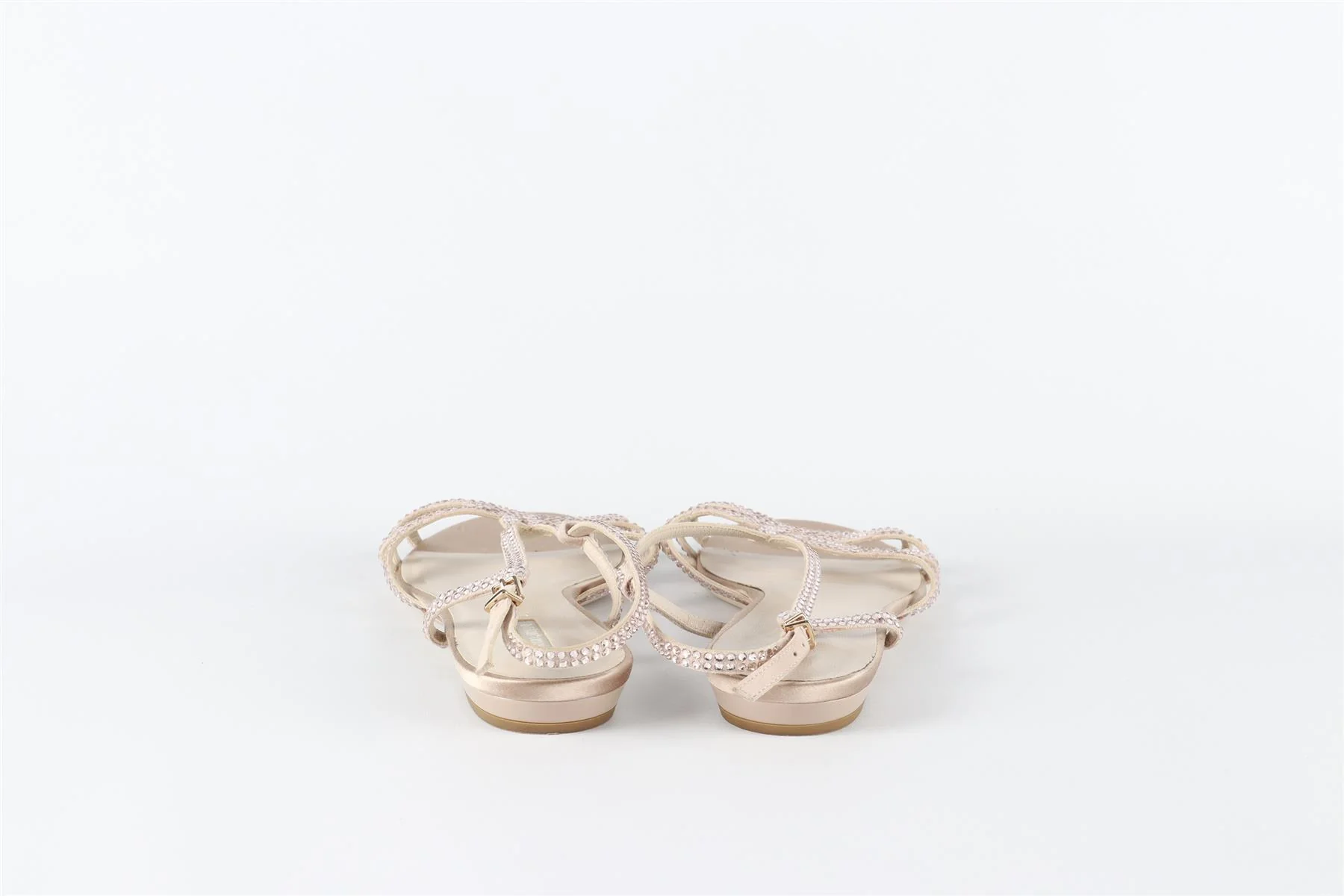 GIORGIO ARMANI SILVER CRYSTAL AND SATIN SANDALS EU 37 UK 4 US 7 - Image 5