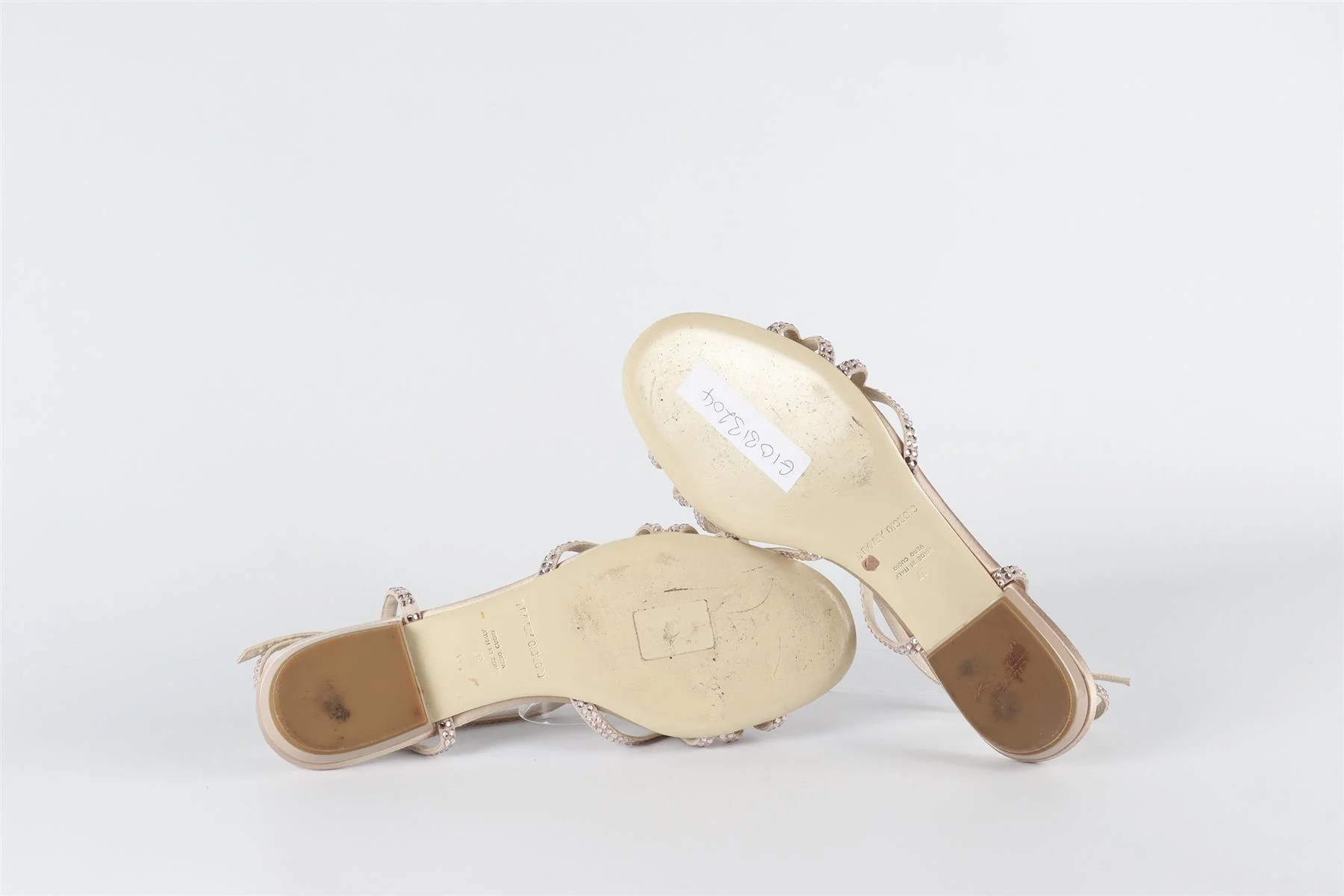 GIORGIO ARMANI SILVER CRYSTAL AND SATIN SANDALS EU 37 UK 4 US 7 - Image 6