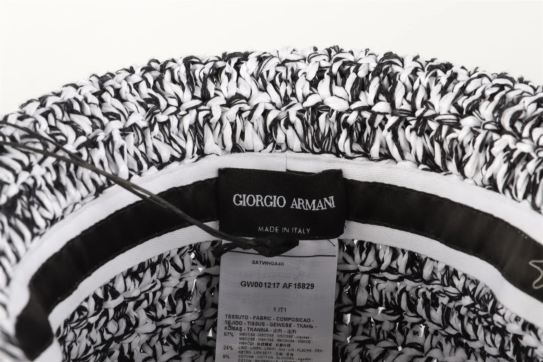 GIORGIO ARMARNI WHITE RAFFIA HAT MEDIUM - Image 5