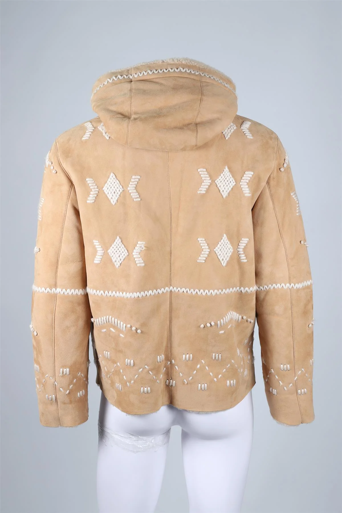 GIORGIO BRATO BEIGE MEN'S SHEARLING AND SUEDE JACKET IT 46 UK 36 - Image 4