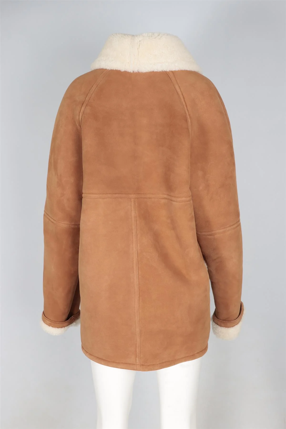 GIULIVA HERITAGE BROWN SHEARLING AND SUEDE JACKET MEDIUM - Image 4