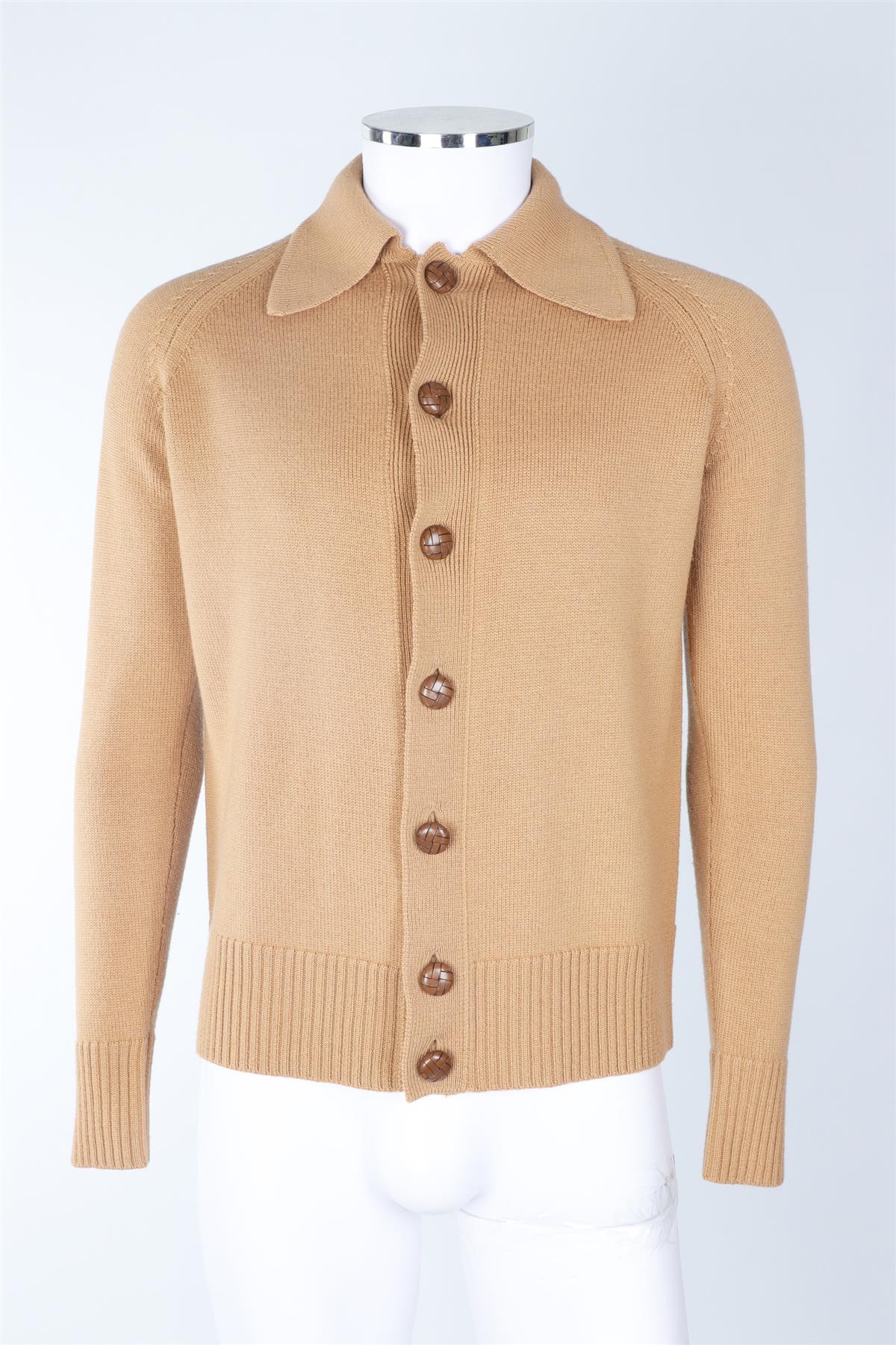 GIULIVA HERITAGE TAN MEN'S WOOL CARDIGAN MEDIUM - Image 2