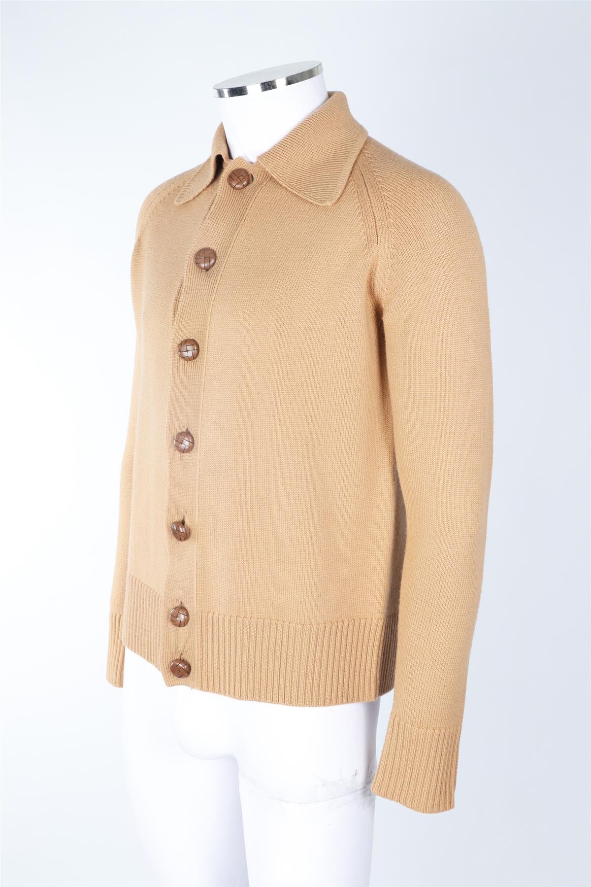 GIULIVA HERITAGE TAN MEN'S WOOL CARDIGAN MEDIUM - Image 3