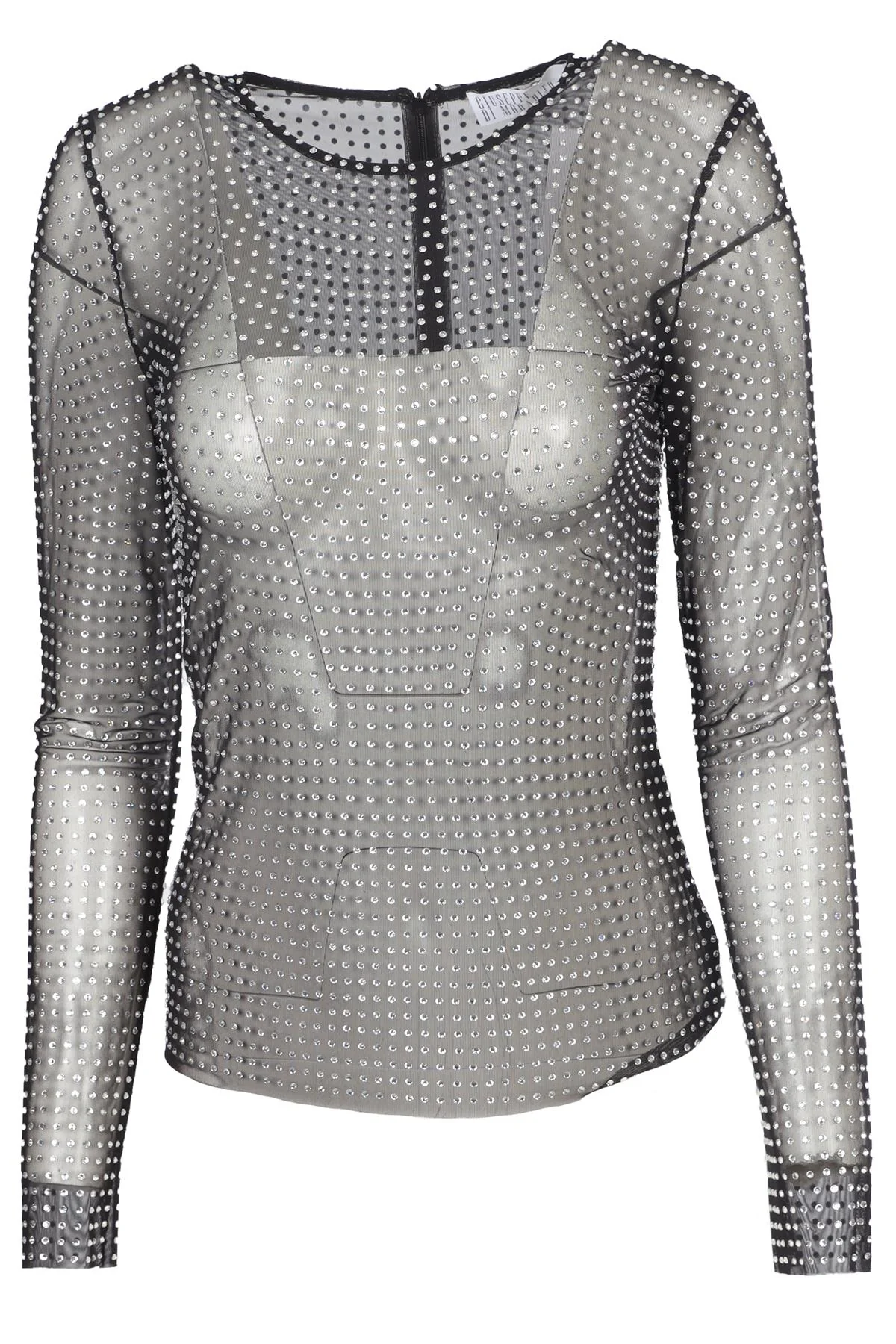 GIUSEPPE DI MORABITO BLACK MESH TOP IT 40 UK 8