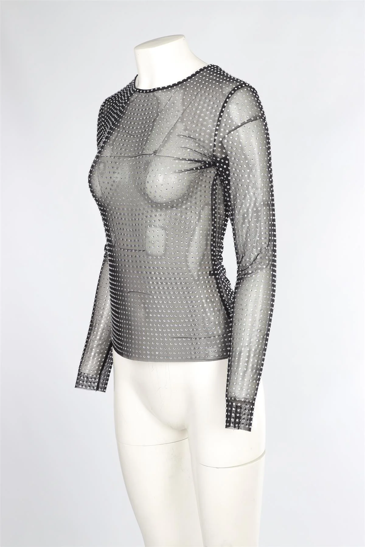 GIUSEPPE DI MORABITO BLACK MESH TOP IT 40 UK 8 - Image 3