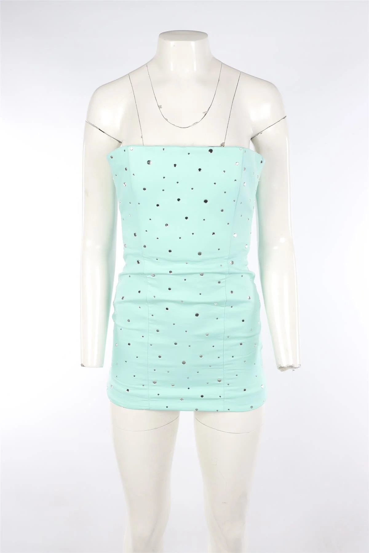 GIUSEPPE DI MORABITO BLUE COTTON MINI DRESS XSMALL - Image 2